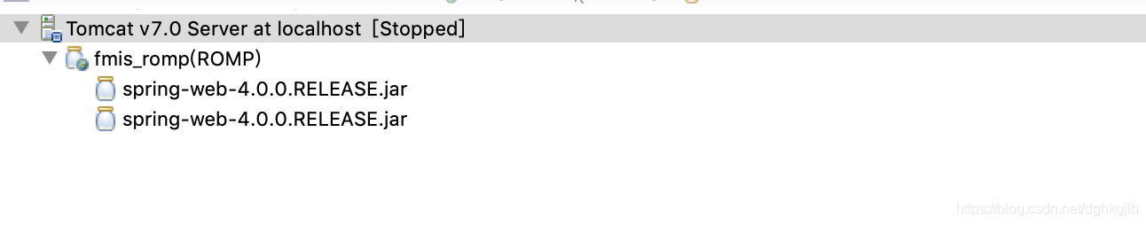 Tomcat 部署列表出现两个不同版本的 spring-web JAR