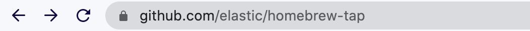 浏览器地址栏中的 elastic/homebrew-tap GitHub 仓库地址