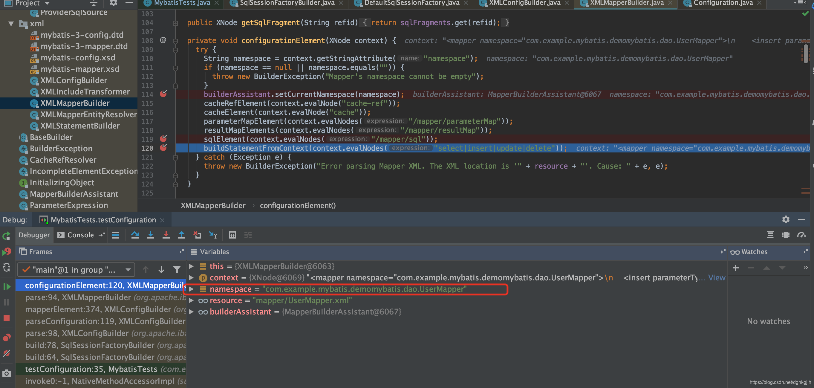 XMLMapperBuilder.configurationElement 读取 mapper 的 namespace