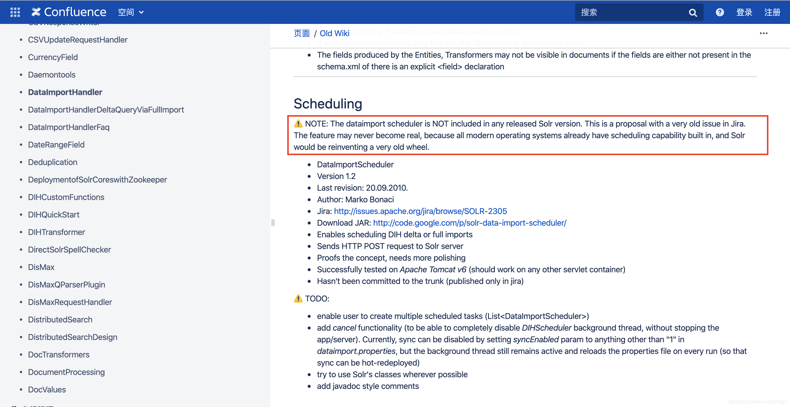 Solr Wiki 说明可使用操作系统定时任务调度 DataImport
