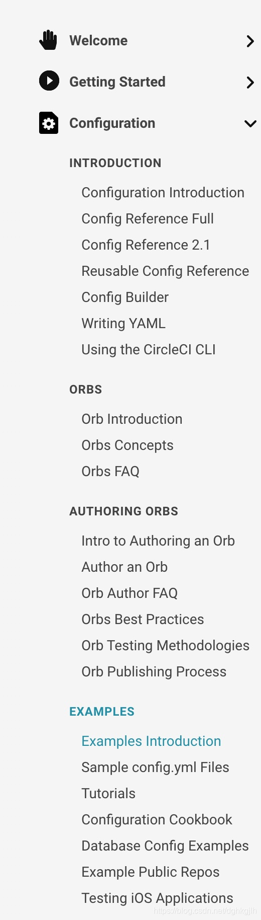 CircleCI 官方文档列出的配置示例
