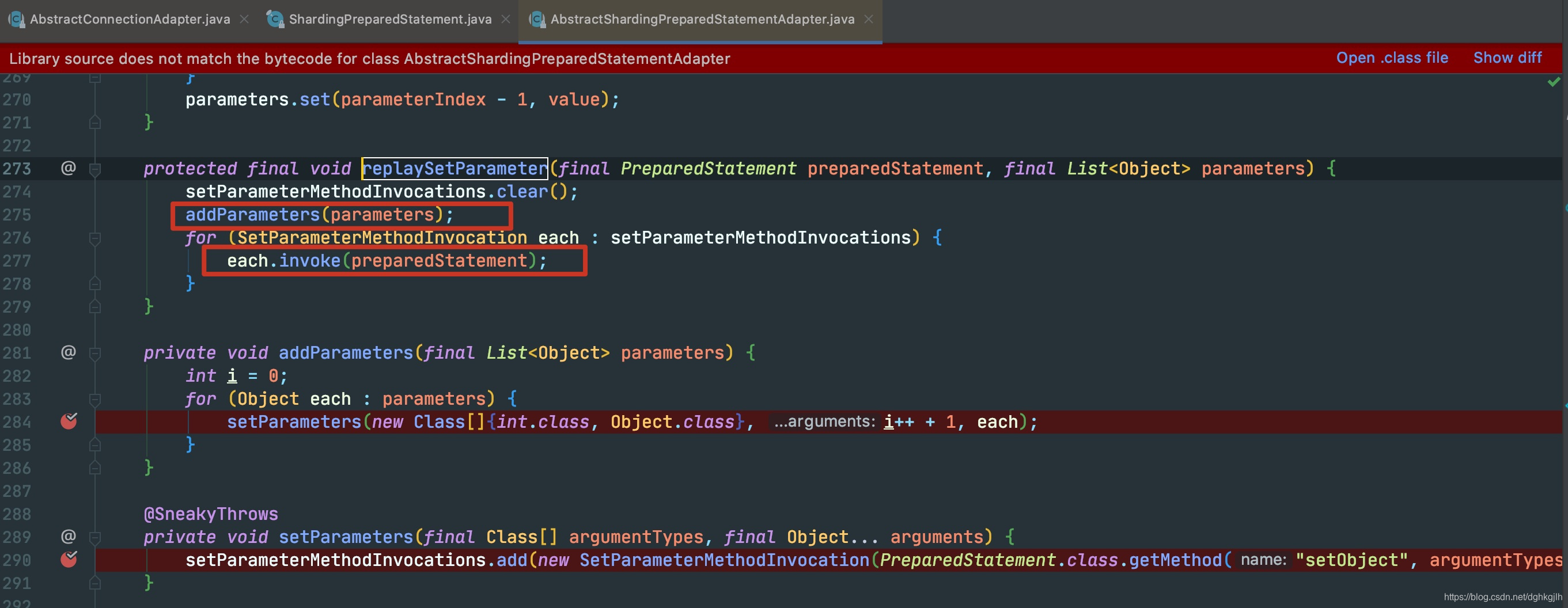 setParametersForStatements 通过反射将暂存参数赋给实际语句