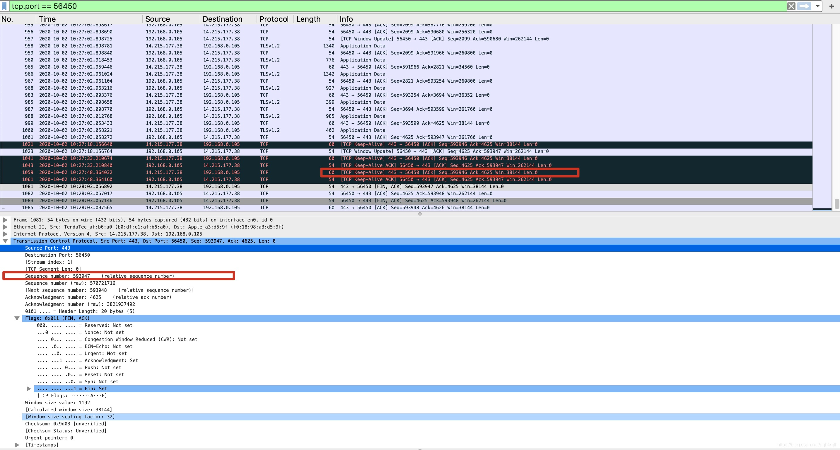 Wireshark 中 TCP 连接释放阶段的 FIN 与 ACK 报文