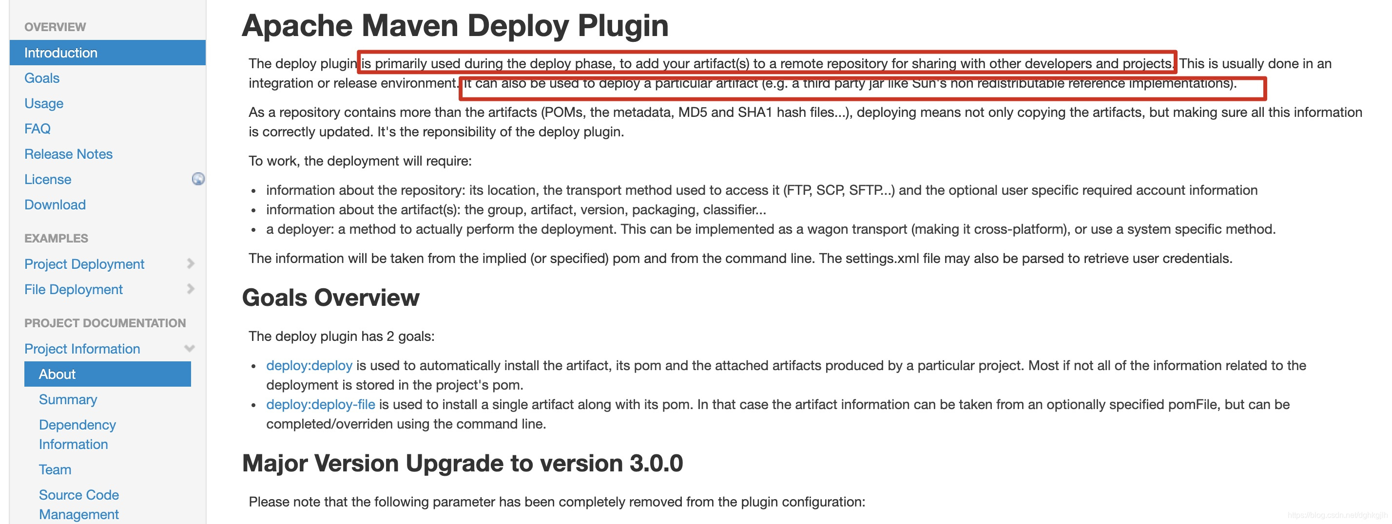 Maven Deploy Plugin 详情页中的 deploy 与 deploy-file 目标说明
