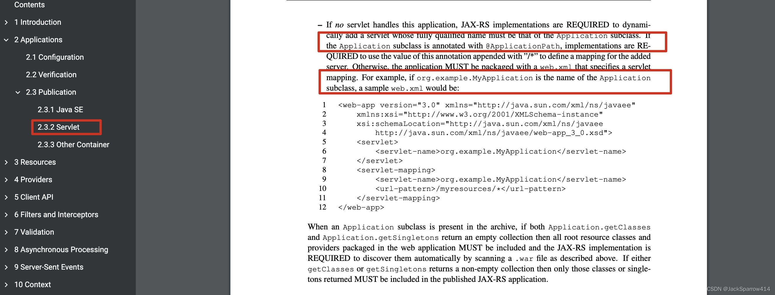 JAX-RS 规范中的 Application 配置与示例