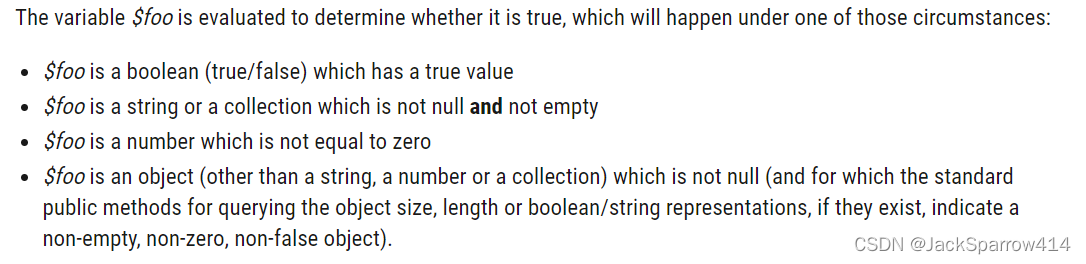 Velocity 文档列出变量被判断为 true 的条件