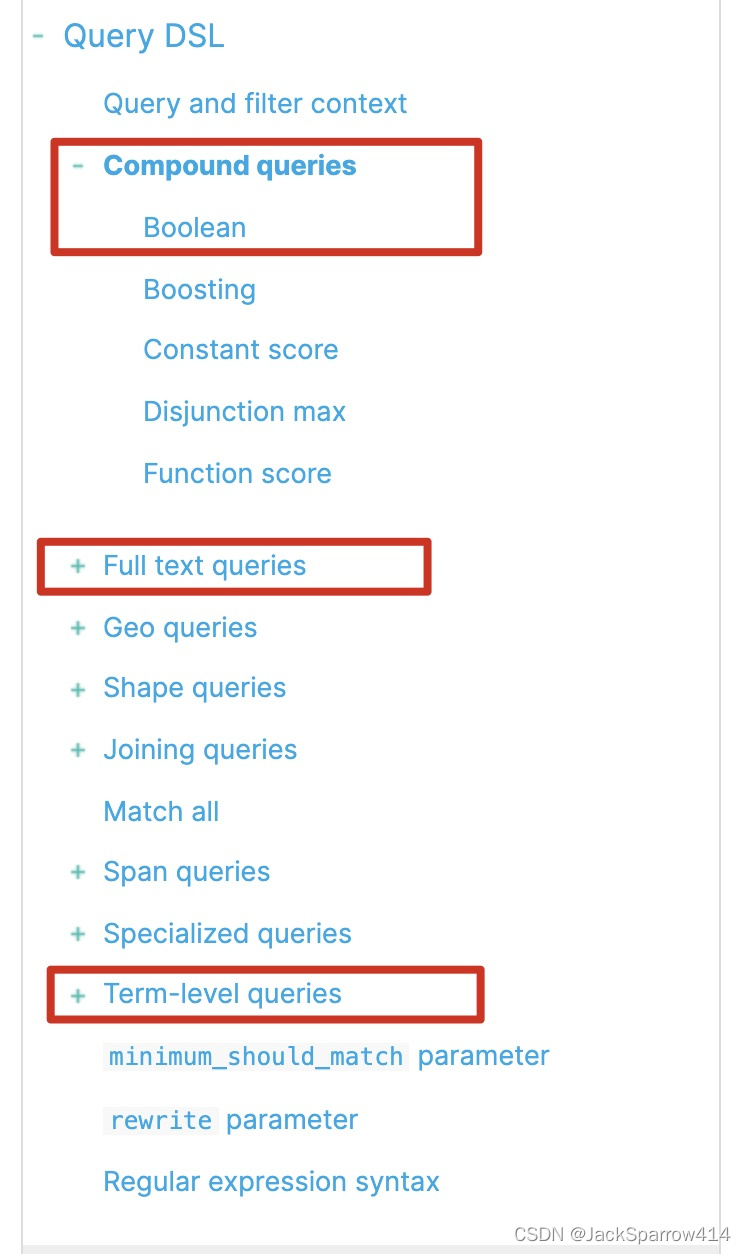 Elasticsearch Query DSL 导航中的复合查询与全文查询入口