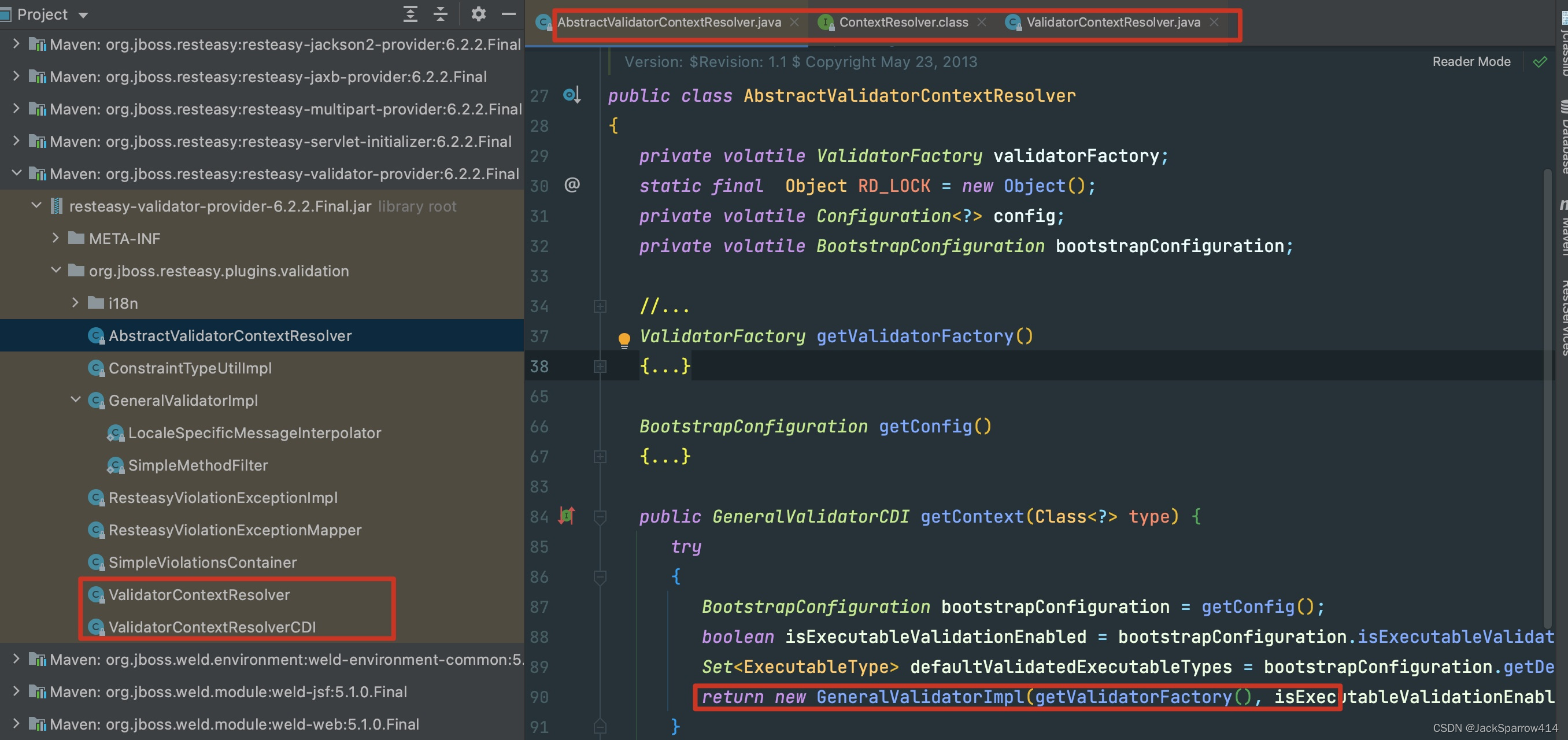 ValidatorContextResolver 返回 GeneralValidatorImpl 实例的调试过程