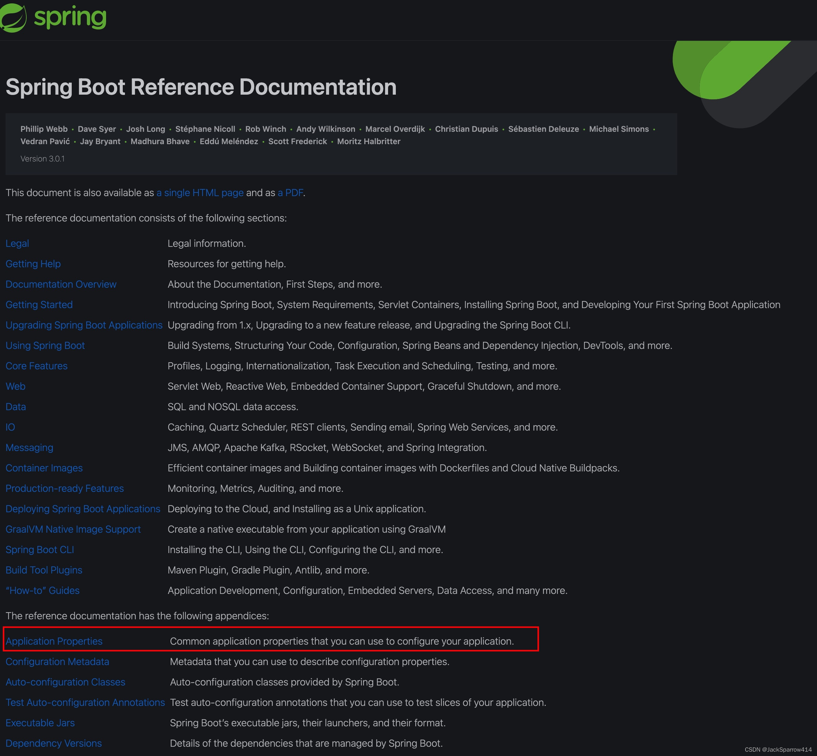 Spring Boot Application Properties 文档中的服务器日志配置项