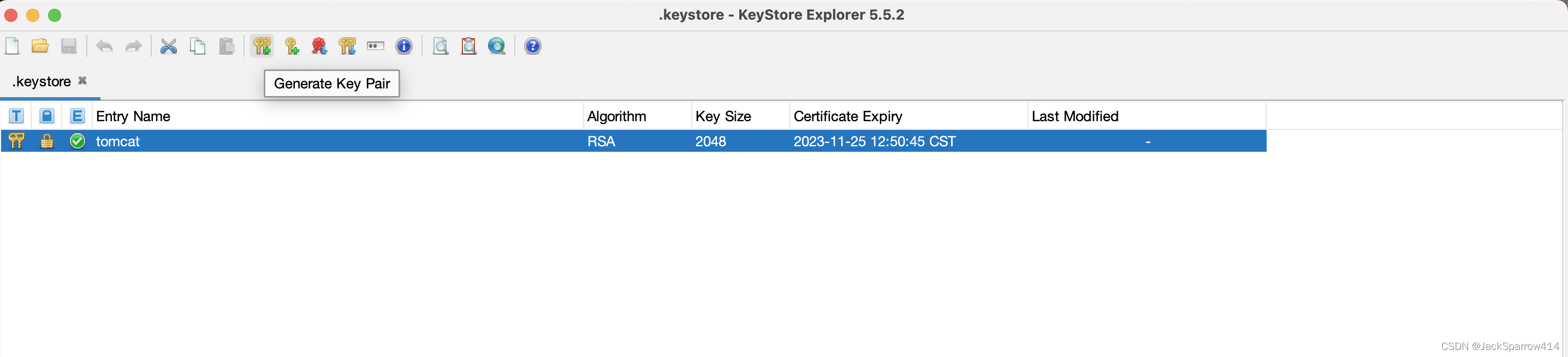 KeyStore Explorer 中创建的密钥与证书条目