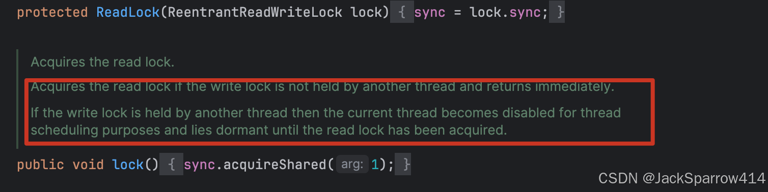 ReentrantReadWriteLock.ReadLock.lock 的共享获取语义与源码